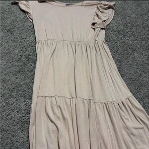 Elegant Beige Kids Casual Dress